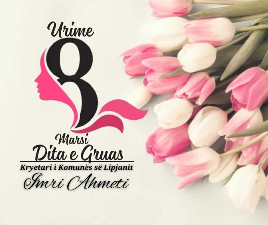 Kryetari i Komunës së Lipjanit, z. Imri Ahmeti, ka uruar të gjitha gratë me rastin e Ditës Ndërkombëtare të Gruas, duke shprehur respekt dhe mirënjohje për rolin dhe kontributin e tyre të rëndësishëm në familje dhe në shoqëri.